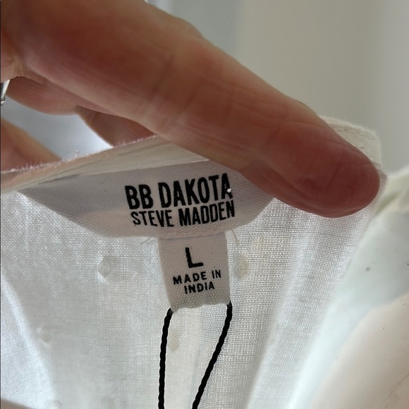 BB Dakota by Steve Madden White Tiered summer Midi Sundress size L - Picture 6 of 9